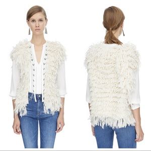 Rebecca Taylor Cream “Roving Fringe” Vest Small